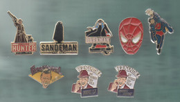 PINS PIN'S CINEMA 1032 SUPERMAN SPIDERMAN SANDEMAN HUNTER DARKMAN FERNANDEL  LOT 8 PINS - Cinéma