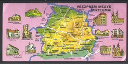 Hungary, The Museums Of Veszpém County, 1981. - Carte Geografiche