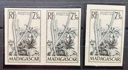 France Colonies Françaises Madagascar N°322** 3 Essais De Couleurs Du Type Composition Florale Fleurs Plantes TTB - Nuovi