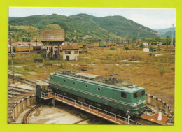 01 AMBERIEU Train Locomotive CC 7107 Sur Le Pont Tournant VOIR DOS - Altri Comuni