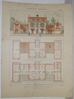 RARE ET ANCIEN DOCUMENT PLAN ARCHITECTE ARCHITECTURE NOUVELLE 1900 MAISON AVEC DÉPENDANCES POUR  CULTIVATEUR - Architecture