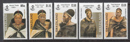2005 2006 Swaziland Queen Mothers Royalty Costumes Complete Set Of 5 MNH - Swaziland (1968-...)