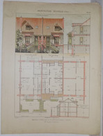 RARE ET ANCIEN DOCUMENT PLAN ARCHITECTE ARCHITECTURE NOUVELLE 1900 MAISONS JUMELLES ROSNY SOUS BOIS SEINE - Architecture