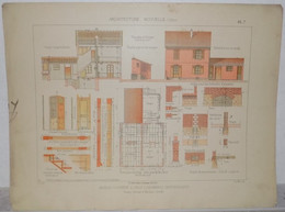 RARE ET ANCIEN DOCUMENT PLAN ARCHITECTE ARCHITECTURE NOUVELLE 1900 MAISON OUVRIERE USINES MENIER NOISIEL - Architecture