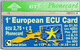 26490 - Großbritannien - BT , 1st European ECU Card - BT Emissioni Generali