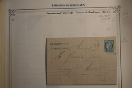 AM14 FRANCE  BELLE  LETTRE  1871++ OMERAC POUR BOURG ST ANDEOL  ++ EMISSION  DE BORDEAUX N°46 + ++ AFFRANCH. INTERESSANT - 1870 Uitgave Van Bordeaux