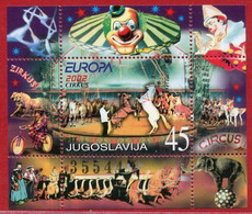 YUGOSLAVIA 2002 Europa: Circus Block MNH / **.  Michel Block 53 - Blocks & Sheetlets