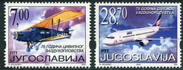 YUGOSLAVIA 2002 Civil Aviation MNH / **.  Michel 3079-80 - Nuevos