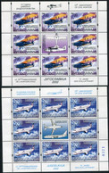 YUGOSLAVIA 2002 Civil Aviation Sheetlets MNH / **.  Michel 3079-80 Kb - Blokken & Velletjes