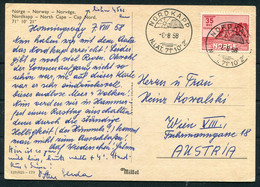 1958 Norway Nordkapp Postcard 35 Ore Nordkap - Wien Austria - Brieven En Documenten