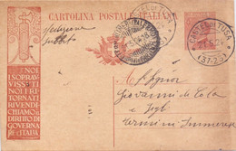 1937 Cartolina Postale Pubblicitaria Da 30C Da Castel Di Tusa Per Termini Imerrese - Marcofilía