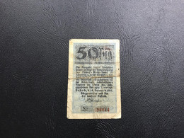 Notgeld - Billet Necéssité Allemagne - 50 Pfennig - Rostock - 1918 - Ohne Zuordnung