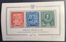1946 Mi Block 9 XF MNH** BIE Souvenir Sheet Bureau International D’ Education(Poland Polen Pologne UNO UN Bloc 11 - Blocks & Kleinbögen