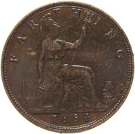 LaZooRo: United Kingdom 1 Farthing 1884 XF / UNC - B. 1 Farthing