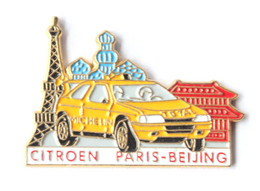 Pin's CITROEN ZX - Trophée PARIS BEIJING - Tour Eiffel - Kremlin ? - Palais Impérial ? - K734 - Rallye