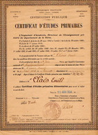 VP18.986 - PARIS 1934 - Certificat D'Etudes Primaires - Mr Emile CLAES - Diplômes & Bulletins Scolaires