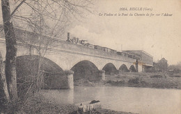 RISCLE (Gers): Le Viaduc Et Le Pont Du Chemin De Fer Sur L'Adour (train De Marchandises - Vapeur) - Riscle