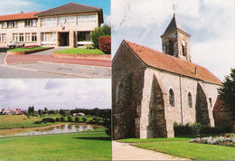 91 - BONDOUFLE - CPM - Multivues: église St Denis-St Fiacre, La Mairie, La Coulée Verte (voiture Simca 1100 ?) - Bondoufle