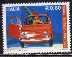ITALIA REPUBBLICA ITALY REPUBLIC 2007 MADE IN ITALY FIAT NUOVA 500 € 0,60 MNH - 2001-10: Ungebraucht