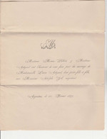 1879 - Faire Part De Mariage De Louise Adigard Et Adolphe Job - Wedding
