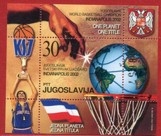 YUGOSLAVIA 2002 Basketball Winners Block MNH / **.  Michel Block 54 - Ungebraucht