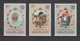 (S1546) SWAZILAND, 1981 (Royal Wedding). Complete Set. Mi ## 375-377. MNH** - Swaziland (1968-...)