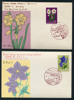 1961 Japan X 4 Flowers Maxicards Postcards - Cartes-maximum