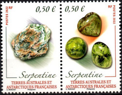 T.A.A.F. // F.S.A.T. 2022 - Minéraux, Serpentine - 2 Val Neufs // Mnh - Unused Stamps