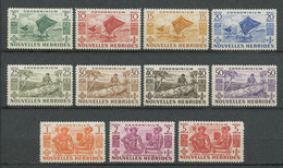 Nlle Hébrides 1953  N° 144/154 ** Neufs MNH TTB C 93 € Bateaux Boats Ships Pirogues à Voiles Sculpture Indigènes Sailboa - Unused Stamps