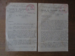 ETAT FRANCAIS MAISON DES PRISONNIERS DU NORD AU SERVICE DU MARECHAL LILLE COURRIERS DES 19.7 1943 ET 9 SEPTEMBRE 1943 - Historische Documenten