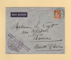 Type Paix - Poste Aux Armees (en Bleu) - 16-4-1940 - FM + Avion - Hopital Militaire Meknes Maroc - 2. Weltkrieg 1939-1945