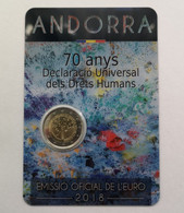 2 Euro ANDORRA 2018 DERECHOS HUMANOS - COINCARD - NEUF - NUEVA - NEW 2€ - Andorra