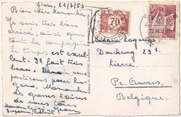 Postcard Sent From Sierre To Lier - Tax Stamp - Sonstige & Ohne Zuordnung