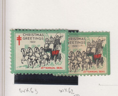 Verenigde Staten Kerstvignet Scott-cat. Jaar 1931 CS25 WX62+63 - Ohne Zuordnung