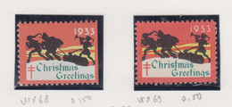 Verenigde Staten Kerstvignet Scott-cat. Jaar 1933 CS27 WX68+69 - Ohne Zuordnung