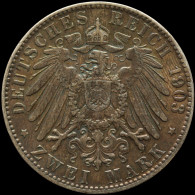 LaZooRo: Germany HAMBURG 2 Mark 1903 UNC Rainbow - Silver - 2, 3 & 5 Mark Silber