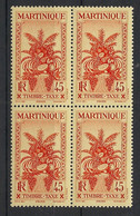 MARTINIQUE - 1933 - Taxe TT N°Yv. 17 - 45c Orange - Bloc De 4 - Neuf Luxe ** / MNH / Postfrisch - Timbres-taxe