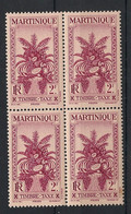 MARTINIQUE - 1933 - Taxe TT N°Yv. 21 - 2f Lie-de-vin - Bloc De 4 - Neuf Luxe ** / MNH / Postfrisch - Impuestos