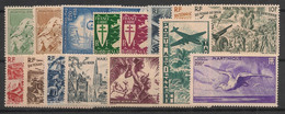MARTINIQUE - 1942-47 - Poste Aérienne PA N°Yv. 1 à 15 - Complet - 15 Valeurs - Neuf Luxe ** / MNH / Postfrisch - Poste Aérienne
