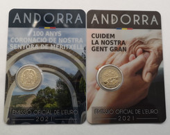 2 X 2 Euro ANDORRA 2021 MERITXELL Y GENT GRAN - COINCARD - NEUF - NUEVAS - NEW 2€ - Andorra