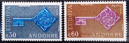 EUROPA 1968 - ANDORRE FRANCAIS                  N° 188/189                       NEUF** - 1968