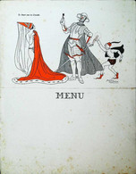 ► MENU Illustré Par Roger CARTIER  (Imp. MIictasol)  Le Départ Pour La Croisade   ( Clef Et Ceinture De Chasteté ) - Menus