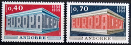 EUROPA 1968 - ANDORRE FRANCAIS                 N° 194/195                       NEUF** - 1969