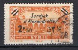 1938 SANDJAK D' ALEXANDRETTE BLACK SURCHARGE ON SYRIA POSTAGE - AIRPOST STAMPS MICHEL: 11 USED - 1934-39 Sandjak Alexandrette & Hatay