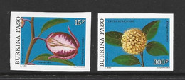 Burkina Faso 1991 Flowers 15 & 300 Fr. Singles Imperforate / Non Dentele Unused - Burkina Faso (1984-...)