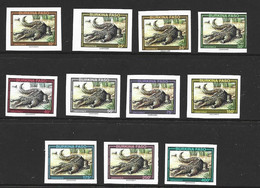 Burkina Faso 1995 Crocodiles Part Set Of 10 With Extra 25 Fr Shade ,  Imperforate / Non Dentele MNH - Burkina Faso (1984-...)