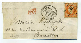 Etoile De Paris N°8 + R D'Antin / YT N°23 / Dept 60 Seine /  Pour La Belgique /1864 - 1849-1876: Période Classique