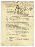 CAPITATION De BESANCON  / 1735 / Barthelemy De Vanolles - 1701-1800: Voorlopers XVIII