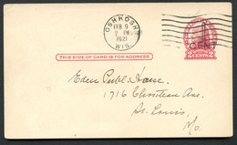 UX33 S45-25 Postal Card MILWAUKEE Used Oshkosh WI Narrow Numeral 1921 - 1901-20