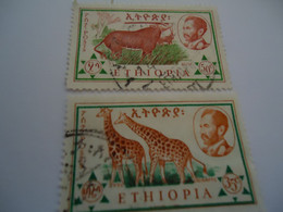 ETHIOPIA  USED   STAMPS  2 ANIMALS - Ethiopië